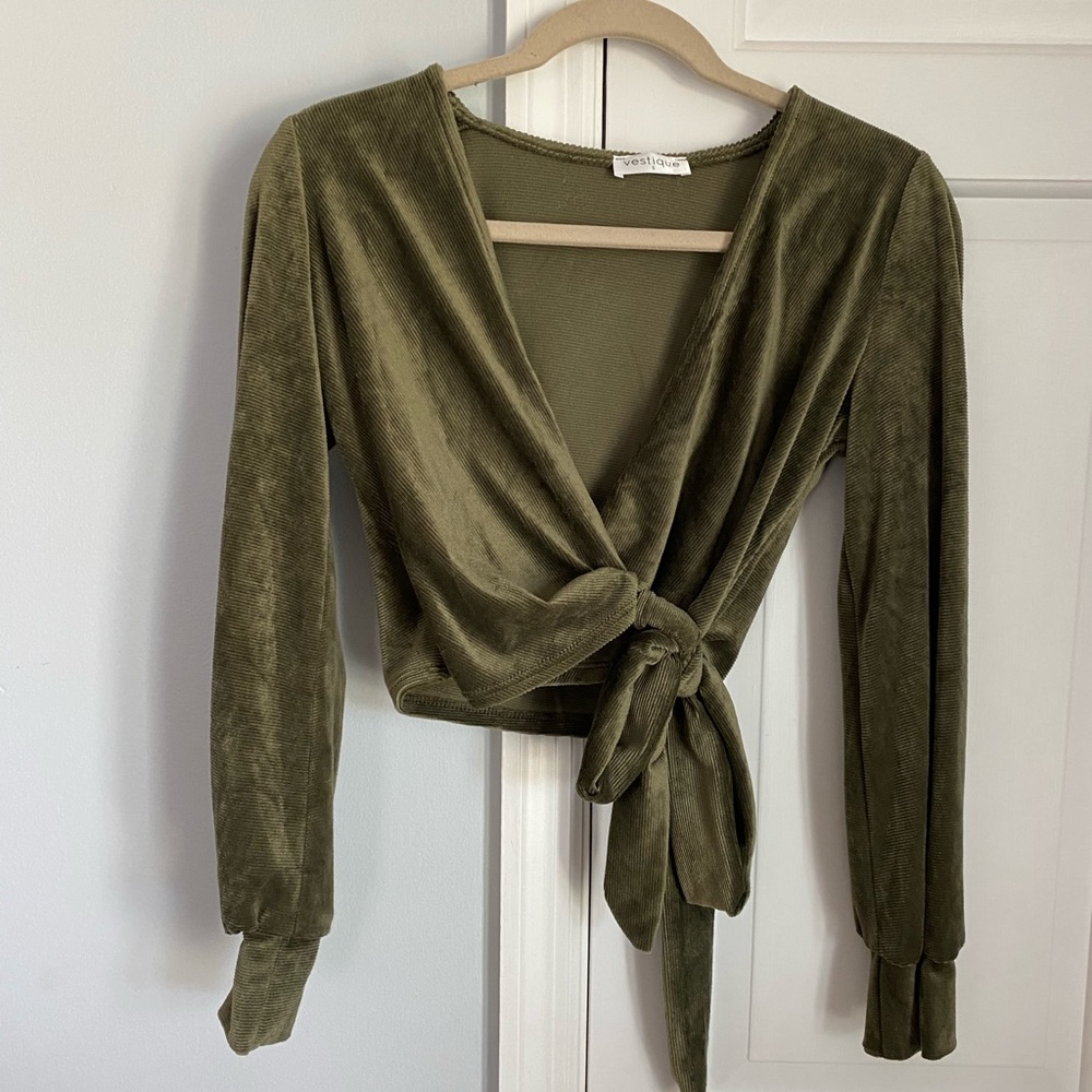 Vestique Wrap Front Crop Top